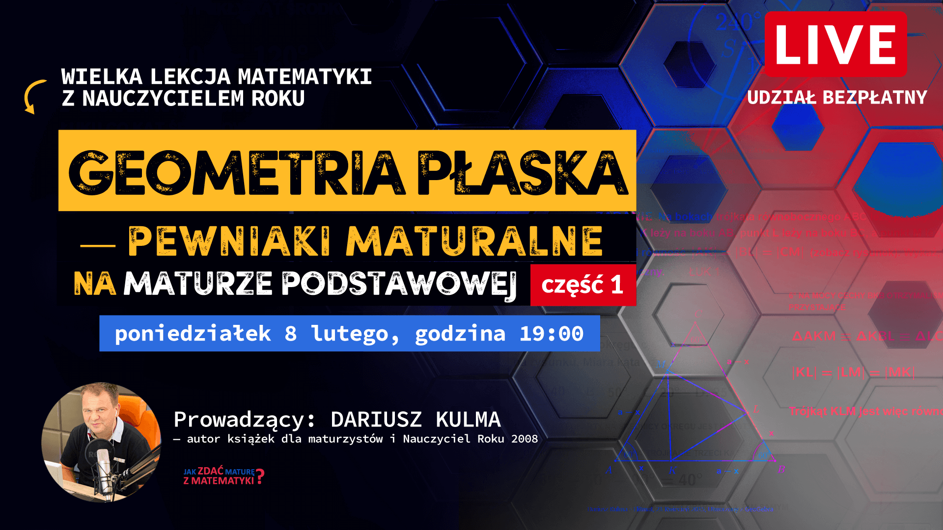 Wielka Lekcja Matematyki z Nauczycielem Roku. Geometria płaska